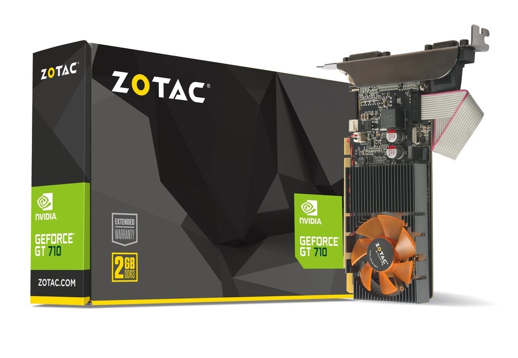 SCHEDA VIDEO PCI-EXPRESS ZOTAC NVIDIA GT710, 2GB GDDR3 DI MEMORIA DEDICATA, DIRECTX 12, INTERFACCIA 64BIT, HDMI/VGA/DVI, ZT-71310-10L